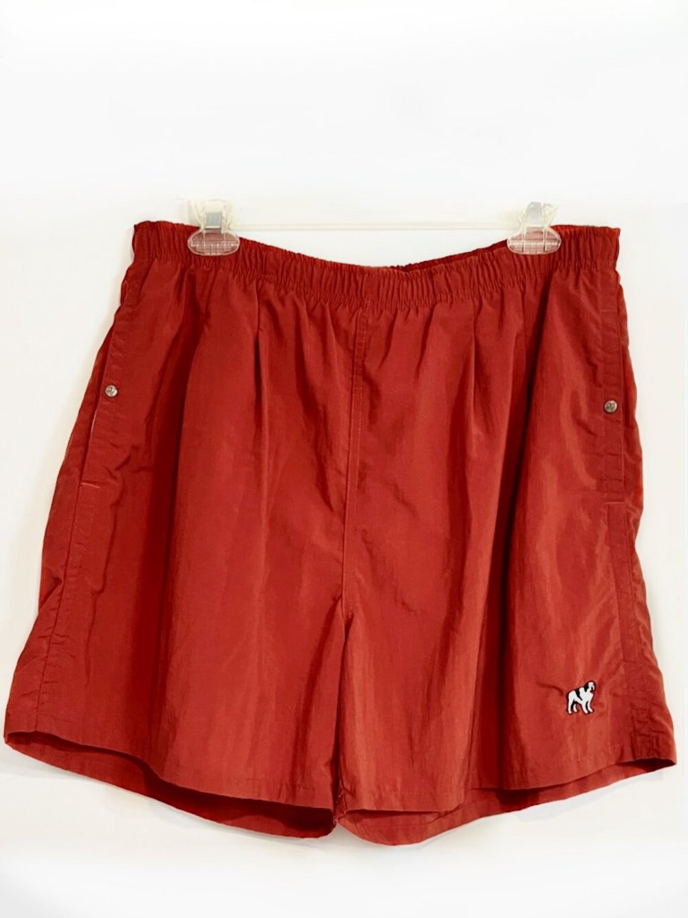 Vintage Big Dogs Mens Swim Trunks Board Shorts Mesh Lined Logo Rust Size M